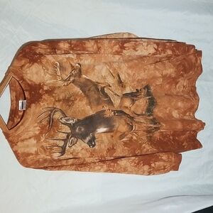 Perrin Orange Tie Dye Long Sleeve Heavy Weight T-Shirt, Size X-Large